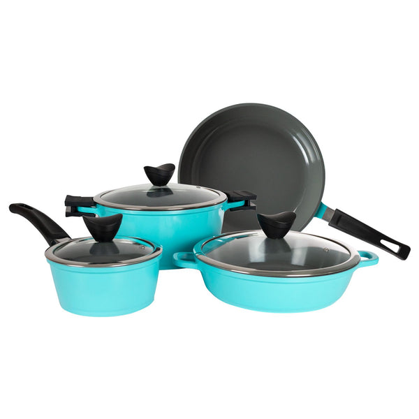 Zelancio 7 Piece Cast Aluminum Ceramic Coated Nonstick Cookware Set