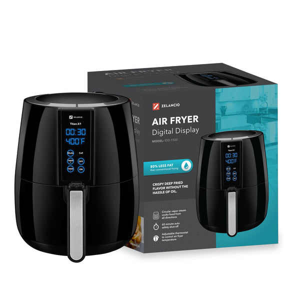 Titan X-1 Digital LCD Display Air Fryer with Rapid Air Fry Technology, Ultimate Healthy Multifunctional Cooker to Fry, Bake, Grill and Roast