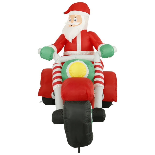 8 ft Inflatable Christmas Santa on a Motorcycle Outdoor Decoration wit
