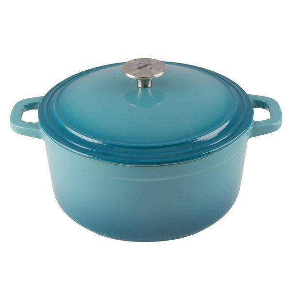 vibrant teal 6 quart round dutch oven
