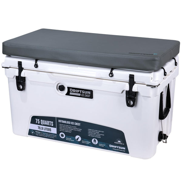 Premium Cooler Seat Cushion With Mounting Hardware - Fits 70Q & 75Q Driftsun Ice Chests