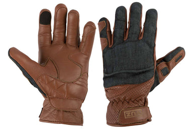 Back and front view of moto gloves