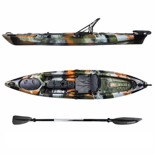 Auklet 12 Foot Single Person Sit On Top Fishing Kayak with SmartTracker Rudder and Aluminum Framed Seat