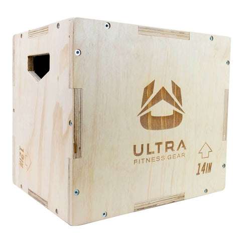 Ultra fitness Gear Wood Small Plyo Box angled front view