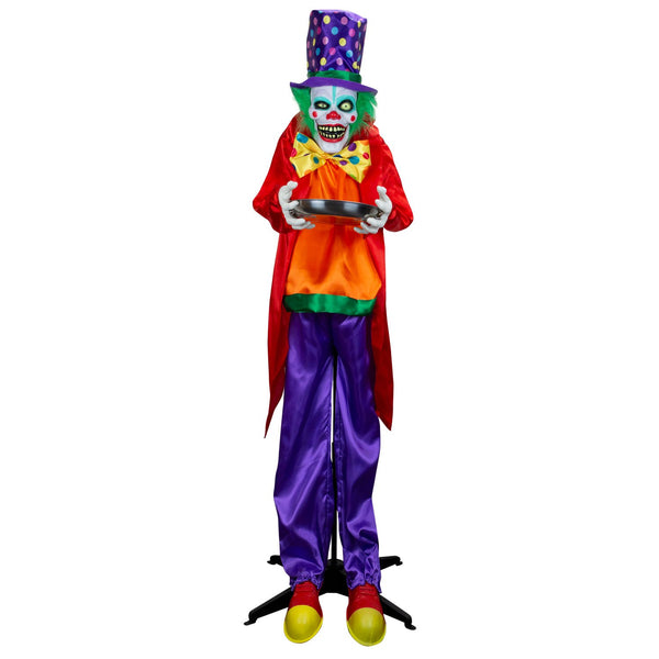 Holidayana Halloween Animatronics Clown with Candy Dish front view