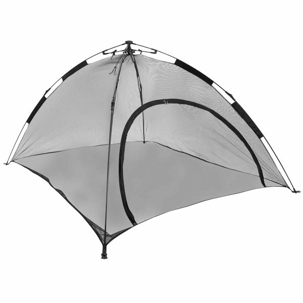 Angled view of cat tent