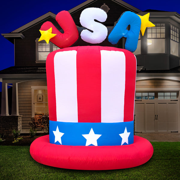 6ft Tall Fourth of July USA Hat Yard Inflatable