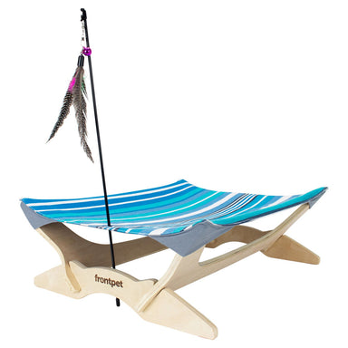 Angled front view Frontpet Canvas Cat Hammock Bed, Luxury Lounger for Cats and Small Dogs