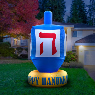 Inflatable Dreidel Hanukkah Decoration with Built-In Fan and LED Lights