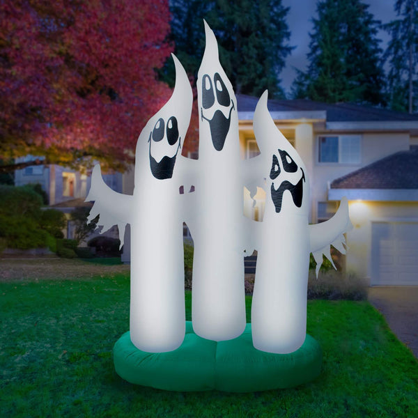 Inflatable Ghost Family Decoration with Built-In Fan and LED Lights