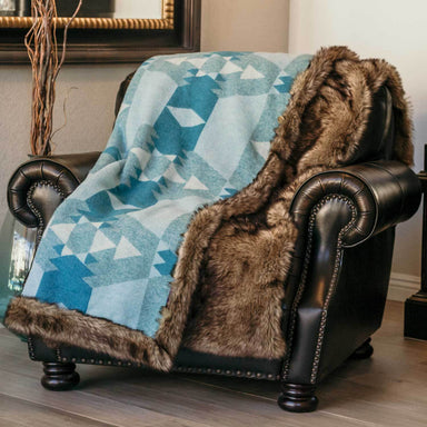 Moonstone Wolf Fur blanket on a chair