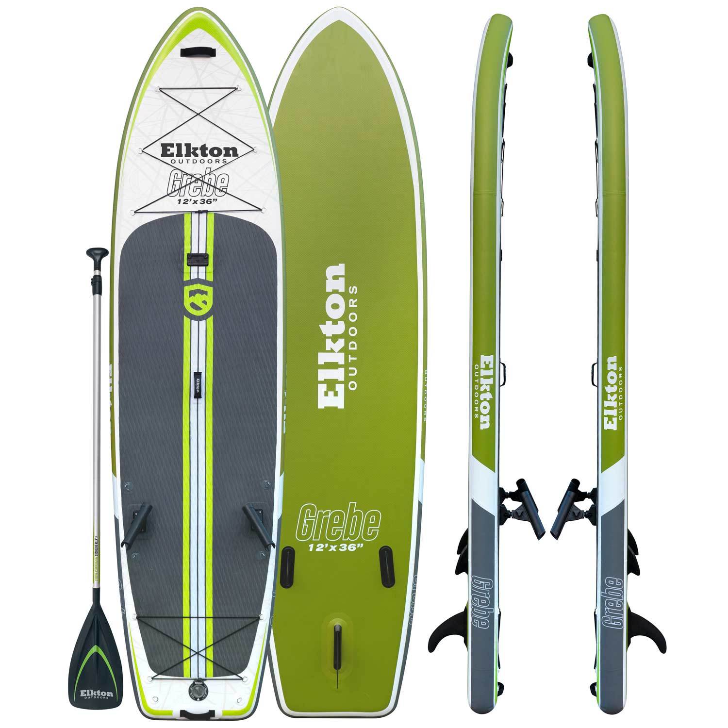 Elkton Outdoors 12' Inflatable Fishing Paddle Board Kit WIth 2