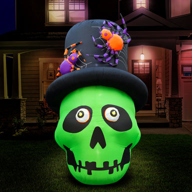 6 ft Inflatable Halloween Top Hat Skull Yard Decoration