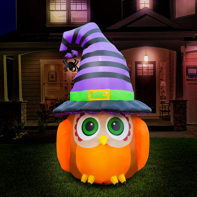 6 ft Inflatable Halloween Witch Owl Yard Decoration