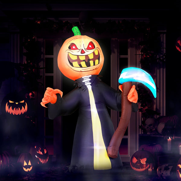 5 ft Pumpkin Head Reaper with Scythe Halloween Inflatable