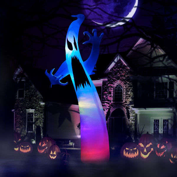 9 ft Ghost with  Multi-Colored Lights Halloween Inflatable
