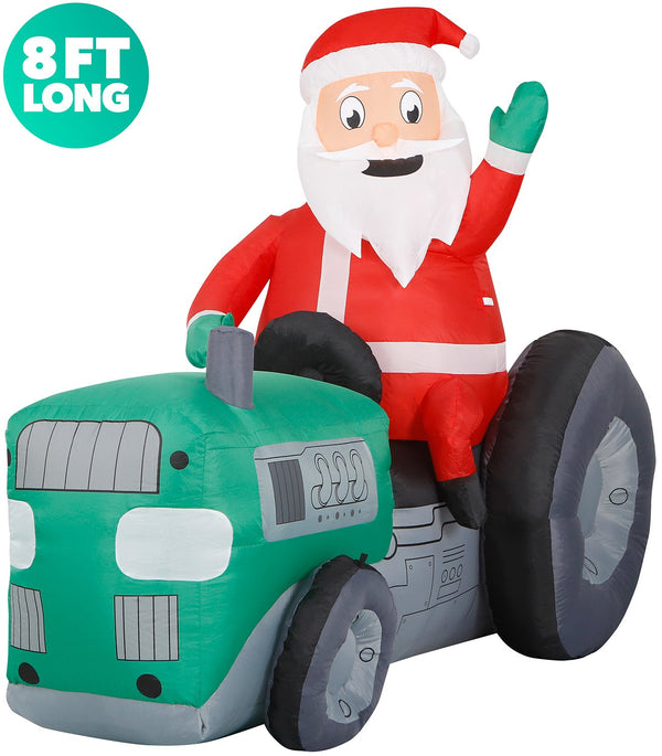 8 ft long Tractor Santa