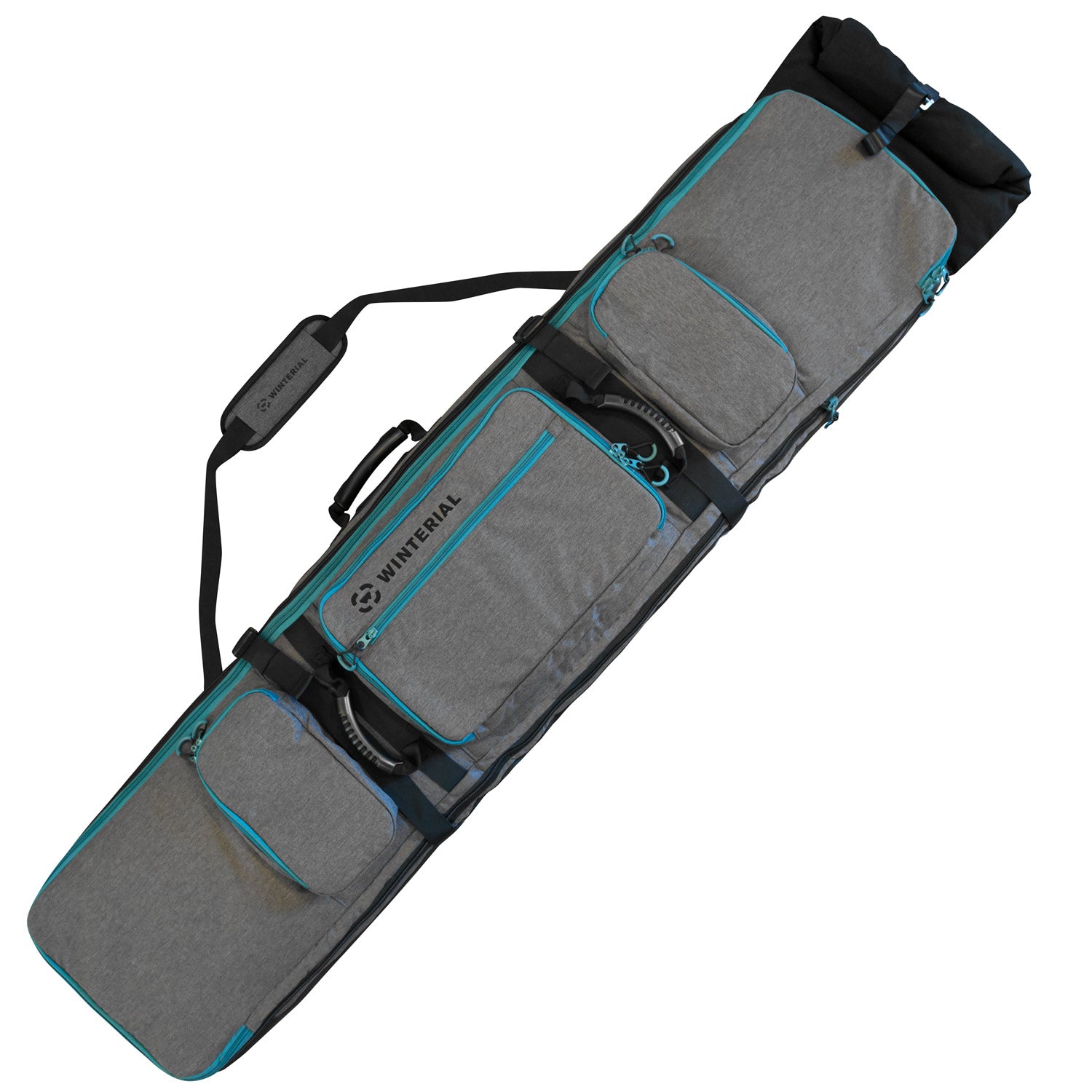 Winterial Expandable Rolling Double Snowboard Ski Travel Storage Bag Pack, Gray
