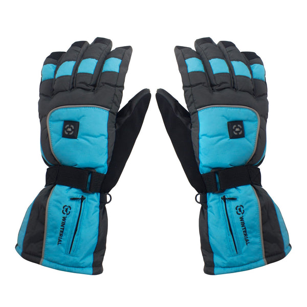 Winterial Heated Snow Gloves Blue Medium