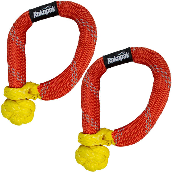 Rakapak UHMWPE Soft Shackle Rope Set of Two, 31,000 LBS breaking strength, for Winching