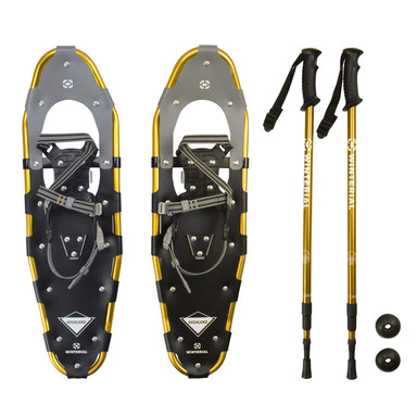 Winterial Highland 30-Inch Snowshoes - Gold - Includes Poles and Case