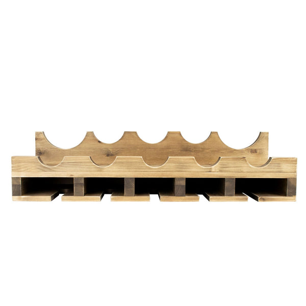 Double Wine Rack Shelf with Wine Bottle Rests: Holds 20 glasses, 5 Bottles and Barware