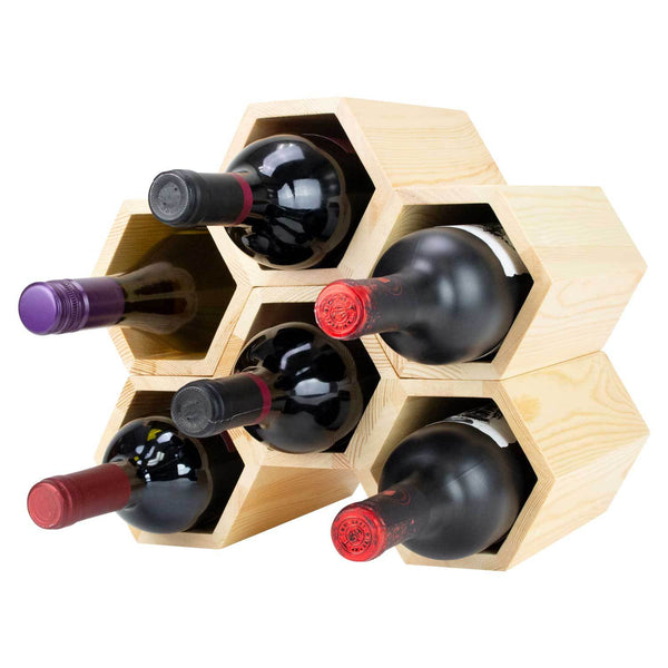 Customizable Honeycomb Wine Rack: Holds 6 Bottles