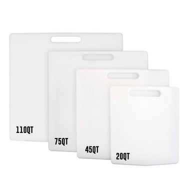 Front views of different sizes Ice Chest Cutting Board / Divider
