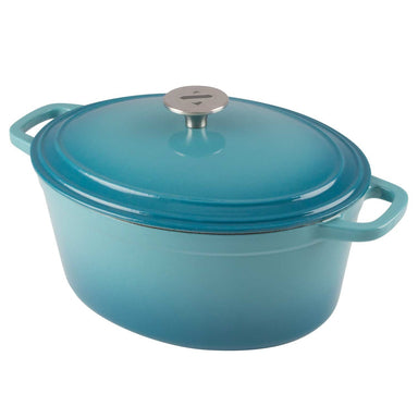 zelancio 6 quart oval dutch oven with loop handles and stainless steel knob