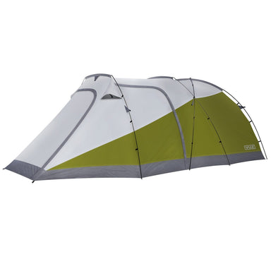 Moto Tent slightly angled to the left with the front closed