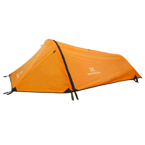 orange single person bivy tent for backpacking