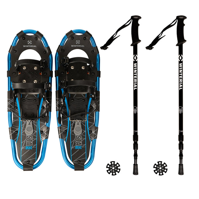 Winterial Shasta Snowshoes 25Inch Lightweight Aluminum All Terrain Bl