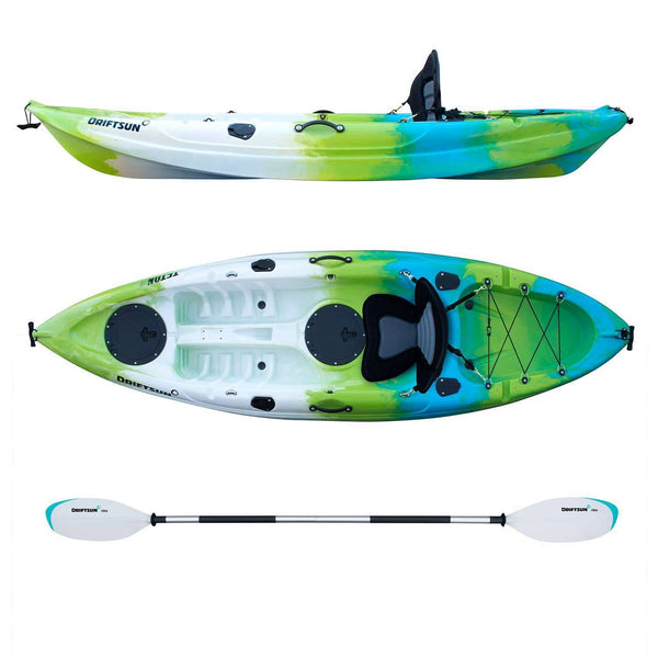 Top/Side view of Complete Teton 90 Single Person Kayak Package