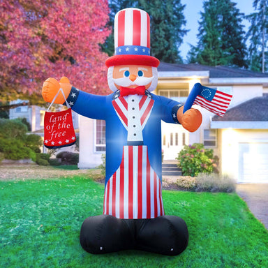 Holidayana® Inflatable 4th Of July Uncle Sam Decoration with Built-In Fan and LED Lights